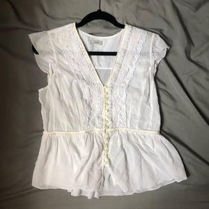 Boho white Peplum Top Odille S